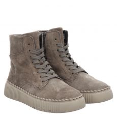  Gabor, Grau, Veloursleder-Schnürstiefel in beige für Damen