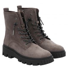  Gabor, Beige, Veloursleder-Schnürstiefel in braun für Damen