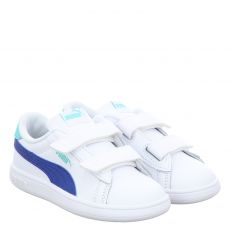  Puma, Smash 3.0 L V Inf, Glattleder-Sneaker in weiß für Kinder