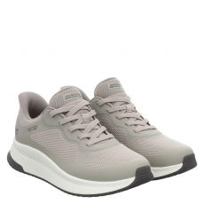  Skechers, Slip-ins Bobs Sport Squad, Textil-Slipper in beige für Herren