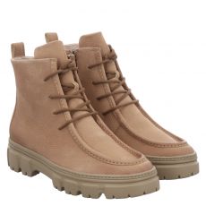  Paul Green Veloursleder-Schnürstiefel in beige für Damen