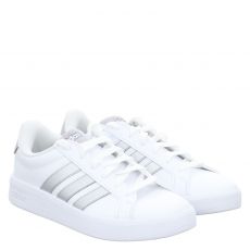  Adidas, Grand Court 3.0 J, Synthetik-Sneaker in weiß für Kinder
