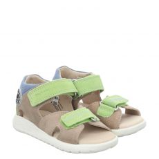  Richter Veloursleder-Lauflernsandale in beige für Kinder