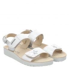  Geox, J Sandal Costarei Gi, Synthetik-Sandale in silber für Kinder