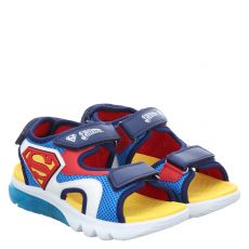  Geox, J Sandal Ciberdron B Superman, Synthetik-Sandale in blau für Kinder