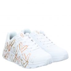  Skechers, Uno Lite - Metallic Love, Synthetik-Sneaker in weiß für Kinder