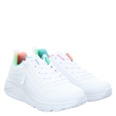  Skechers, Uno Lite - Vivid Splash, Synthetik-Sneaker in weiß für Kinder