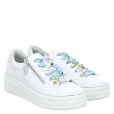  Remonte, Fs Halbschuh, Glattleder-Sneaker in weiß für Damen