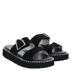  Emu, Scarlet, Veloursleder-Pantolette in schwarz für Damen