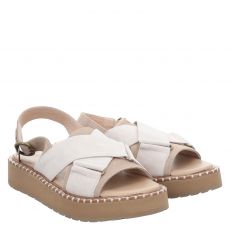  Emu, Morna, flache Veloursleder-Sandale in beige für Damen