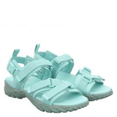  Fire+ice, Lake F+i, flache Textil-Sandale in grün für Damen