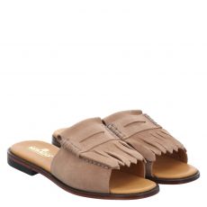  Sebago, Slide Fringes, Veloursleder-Pantolette in beige für Damen