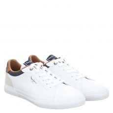  Pepe Jeans, Kenton Court, Kunstleder-Sneaker in weiß für Herren
