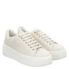  Tamaris, Da.-schnürer, Textil-Sneaker in silber für Damen