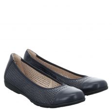  Caprice, Woms Ballerina, Glattleder-Ballerina in blau für Damen