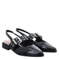  Marco Tozzi, Women Sling, Knautschlack-Ballerina in schwarz für Damen