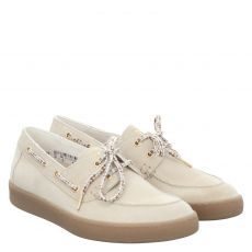  Paul Green, 0078-1185-018/schnürer, Veloursleder-Halbschuh in beige für Damen