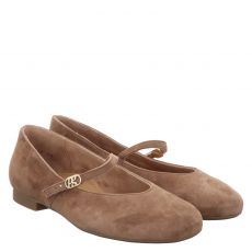  Paul Green, 0079-1189-039, Veloursleder-Ballerina in braun für Damen