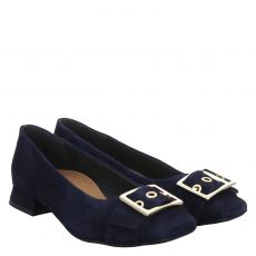  Paul Green, 0079-3855-049, Veloursleder-Ballerina in blau für Damen