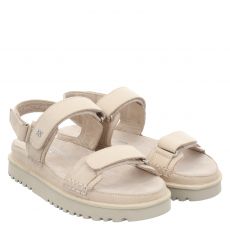  Paul Green, 0079-6175-049, flache Nubukleder-Sandale in beige für Damen