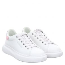  Karl Lagerfeld, Kore, Glattleder-Sneaker in weiß für Damen