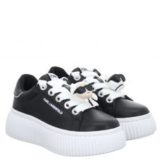  Karl Lagerfeld, Kreeper, Glattleder-Sneaker in schwarz für Damen