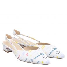  Peter Kaiser, Women Sling, Glattleder-Pumps in weiß für Damen