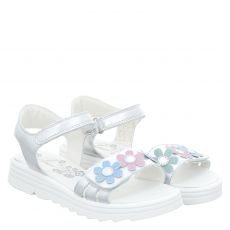  Primigi, Girl Cute, Glattleder-Sandale in silber für Kinder