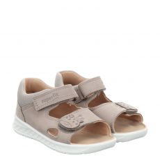  Superfit, Lagoon, Veloursleder-Lauflernsandale in beige für Kinder