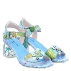  Laura Vita Glattleder-Sandalette in blau für Damen