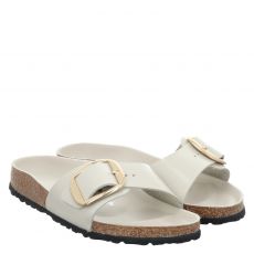  Birkenstock, Madrid Bb Schmal, Lackleder-Pantolette in beige für Damen