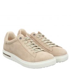  Birkenstock, Bend Low Schmal, Veloursleder-Halbschuh in beige für Damen