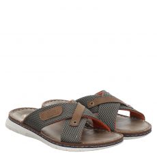  Rieker, Fsk Herren Sandalen, Textil-Pantolette in grün für