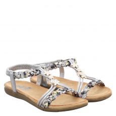  2go flache Synthetik-Sandale in silber für Damen