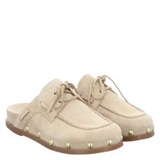  Alpe, Alive, Veloursleder-Pantolette in beige für Damen