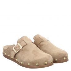  Alpe, Alive, Veloursleder-Pantolette in braun für Damen