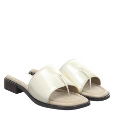  Unisa Glattleder-Pantolette in platin für Damen