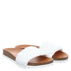  Verbenas, Rica, Glattleder-Pantolette in weiß für Damen