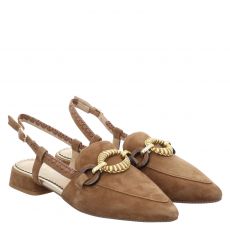  Maripé flache Veloursleder-Sandale in braun für Damen