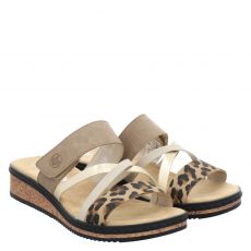  Rieker, Fsk Damen Sandalen, Kunstleder-Pantolette in mehrfarbig für