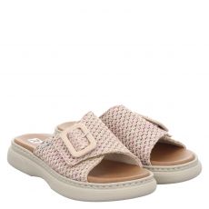  Rieker, Klett, Textil-Pantolette in rosa für Damen