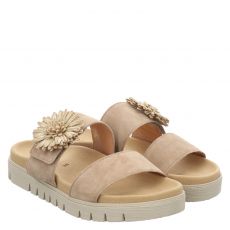  Gabor Veloursleder-Pantolette in beige für Damen