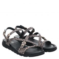  Tamaris, Da.-sandalette, flache Veloursleder-Sandale in braun für Damen