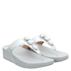  Fitflop, Lulu Ultra-jewel, Kunstleder-Pantolette in silber für Damen