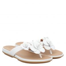  Fitflop, Gracie Flower Flip-flops, Glattleder-Pantolette in weiß für Damen