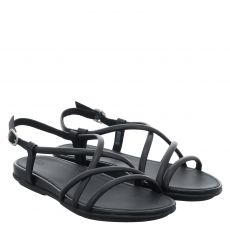  Fitflop, Gracie Crystal Sandal, flache Glattleder-Sandale in schwarz für Damen