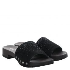  Softclox, Bea, Veloursleder-Pantolette in schwarz für Damen
