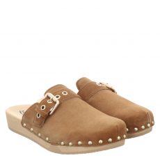  Softclox, Leslie, Veloursleder-Pantolette in braun für Damen