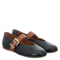  Schuhengel, Ballerina, Glattleder-Ballerina in schwarz für Damen