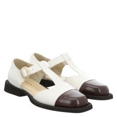  Brunate Knautschlack-Ballerina in beige für Damen